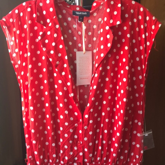 Red Polkadot Romper - Picture 3 of 4